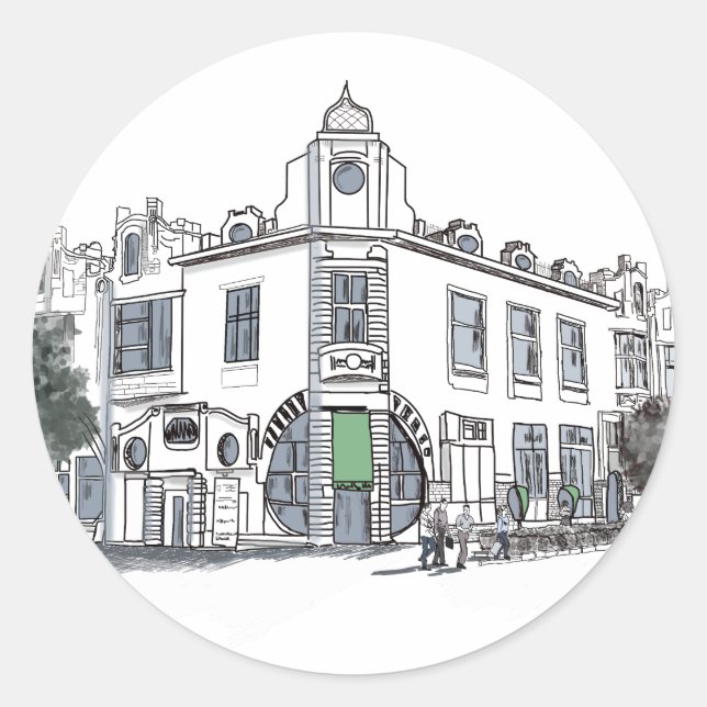 Sticker Rond rue de la vieille ville (Devant)
