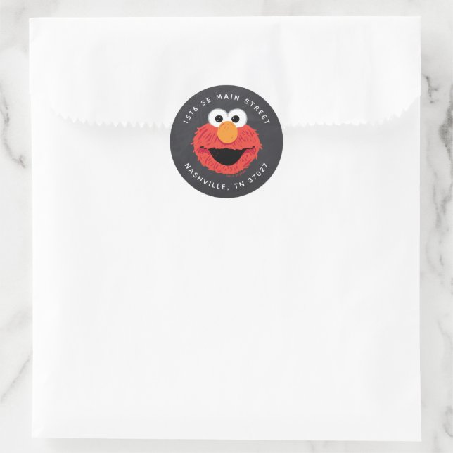 Sticker Rond Rue Sésame | Elmo Birthday Chalkboard (Sac)