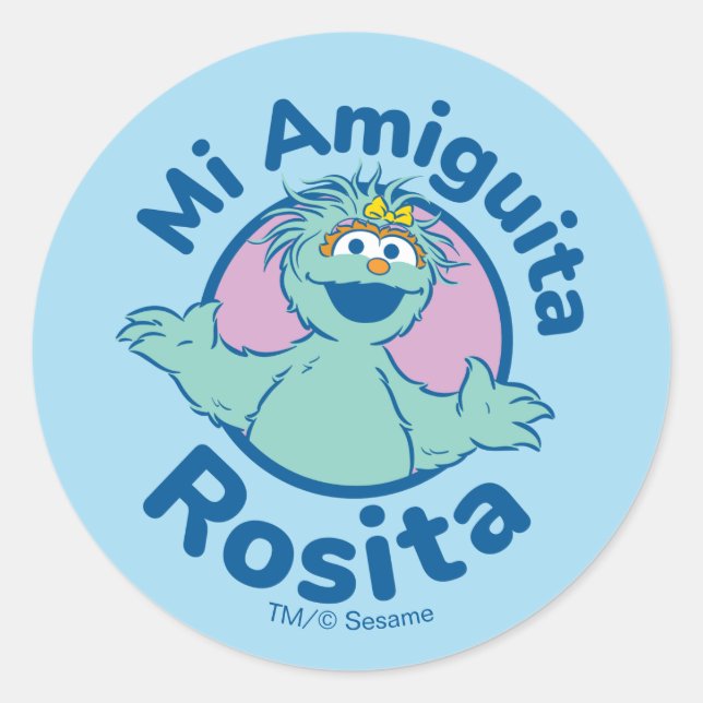 Sticker Rond Rue Sésame | Mi Amiguita Rosita (Devant)