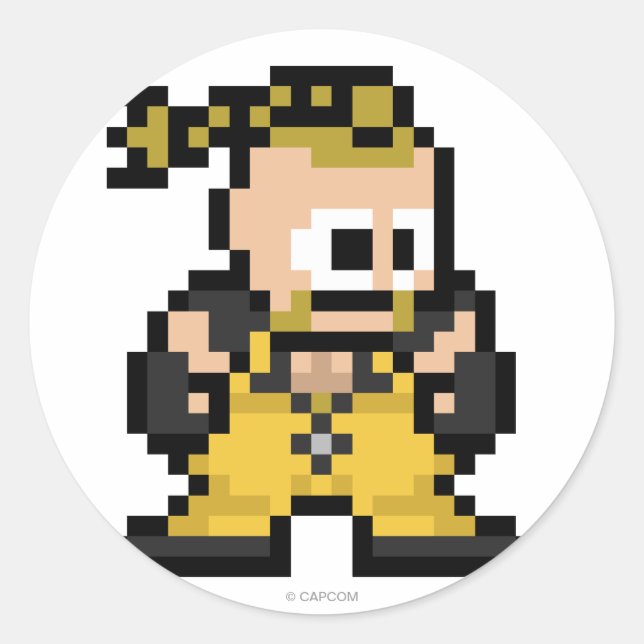 Sticker Rond Rufus 8 bits (Devant)
