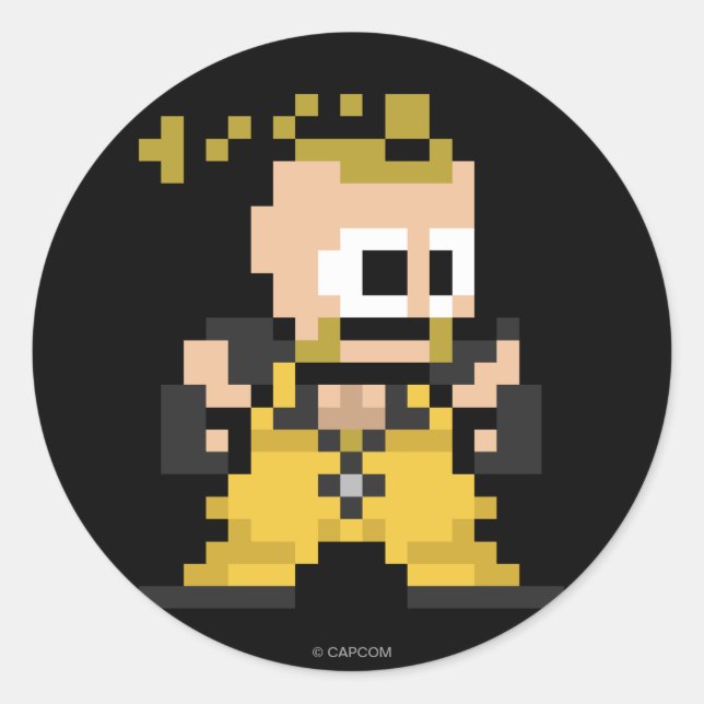Sticker Rond Rufus 8 bits (Devant)