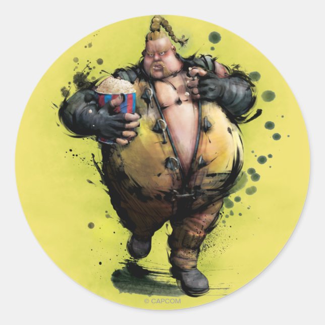 Sticker Rond Rufus Avec Popcorn (Devant)