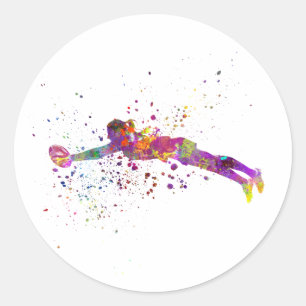 Sticker Rond Rugby à eau pour femmes