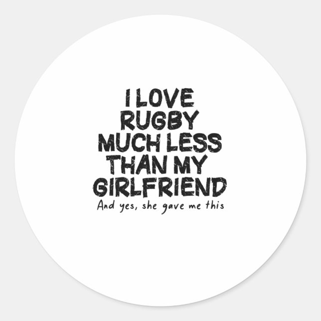 Sticker Rond Rugby Boyfriend cool anniversaire Idée cadeau pour (Devant)