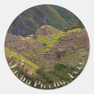 Sticker Rond Ruines de Machu Picchu, Pérou