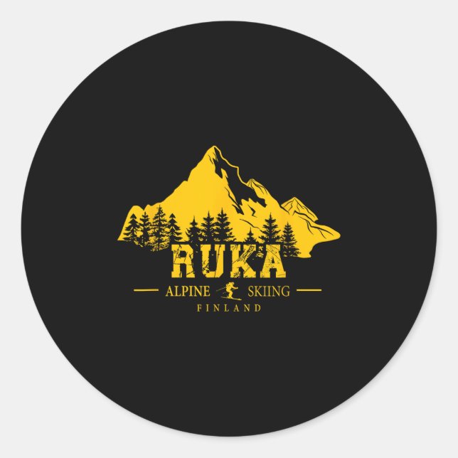 Sticker Rond Ruka Finland Ski Resort Kuusamo Rukatunturi Alpine (Devant)