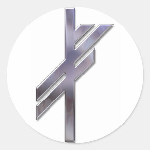 Sticker Rond Rune-chance-argent de Viking