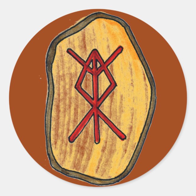 Sticker Rond Rune de liaison : Protection de la maison (Devant)