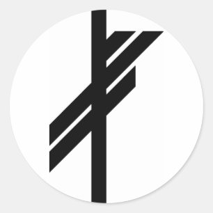 Sticker Rond Rune Viking - Chance - noir