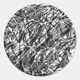 Sticker Rond Rush of Time Abstract Doodle