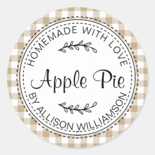 Sticker Rond Russe fait maison Produits de boulangerie Apple Pi