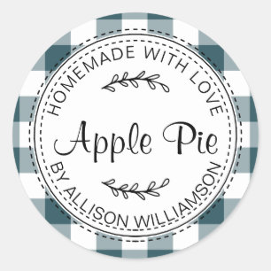 Sticker Rond Russe fait maison Produits de boulangerie Apple Pi