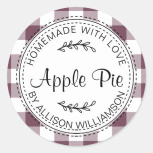 Sticker Rond Russe fait maison Produits de boulangerie Pomme ta