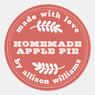 Sticker Rond Russe fait maison Produits de boulangerie Pomme Ta