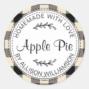 Sticker Rond Russe fait maison Produits de boulangerie Pomme ta