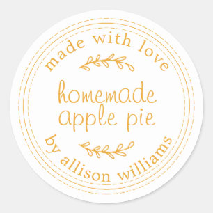 Sticker Rond Russe fait maison Produits de boulangerie Pomme ta