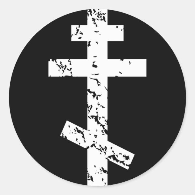 Sticker Rond Russe Grec Occidental Byzantin Rite Orthodoxe (Devant)