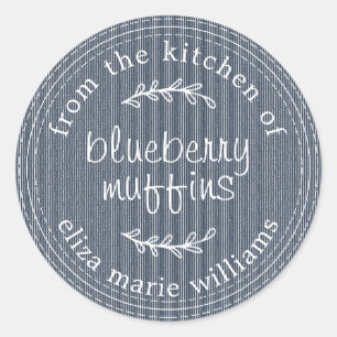 Sticker Rond Russe Moderne Produits Cuits Au Cuir Blueberry Muf
