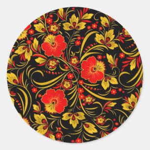 Sticker Rond Russian khokhloma