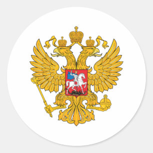 Sticker Rond Russie Deux aigle à tête