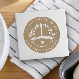Sticker Rond Rustic Boulangerie Pâtisserie Commerce Merci clien