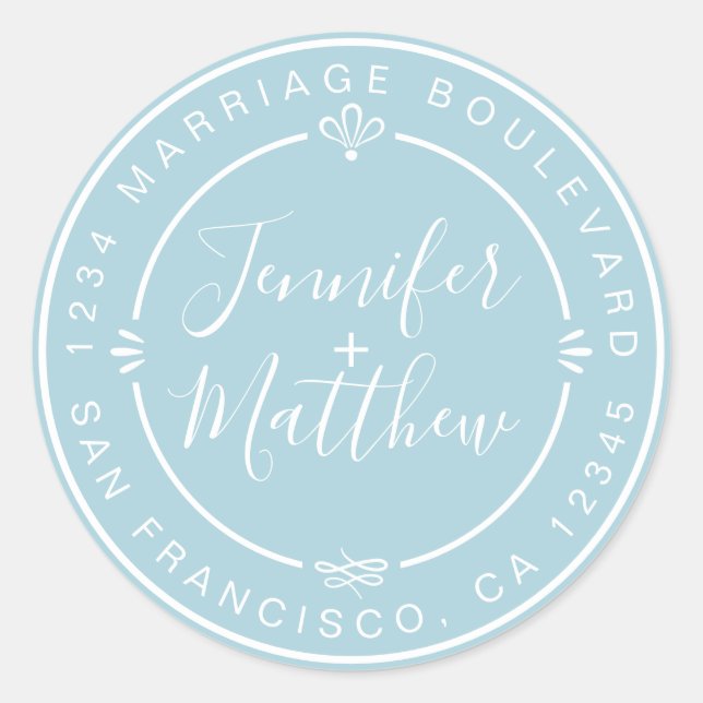 Sticker Rond Rustic Chic Mariage Monogramme Adresse de retour B (Devant)