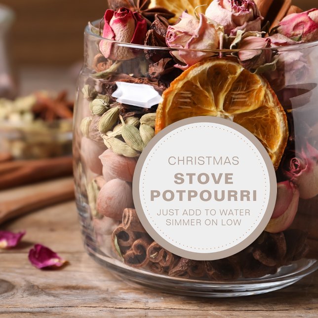 Sticker Rond Rustic Christmas Stove Potpourri (Rustic Christmas Stove Potpourri Classic Round Sticker)