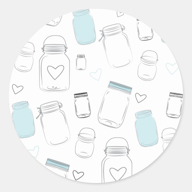 Sticker Rond Rustic Country Mason Jars Fête Favoriser (Devant)