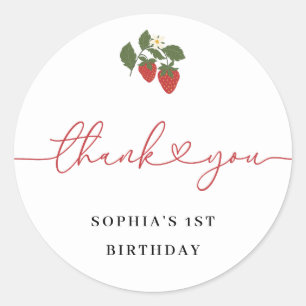 Sticker Rond Rustic Elegant Girl's Berry Premier anniversaire F