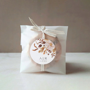 Sticker Rond Rustic Fall quitte Mariage