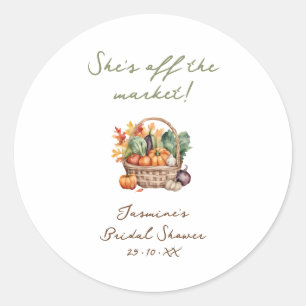 Sticker Rond Rustic Fall She's Off the Market Fête des mariées