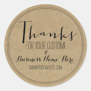Sticker Rond Rustic Kraft "Merci Pour Votre Personnalité !" Bus