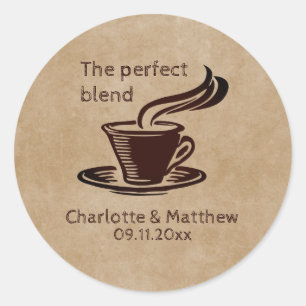 Sticker Rond Rustic Le parfait mélange de la coupe de Mariage d