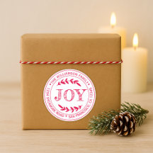 Rustic Modern Christmas Joie Retour Adresse Rouge