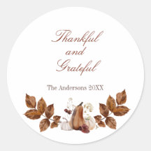 Rustique aquarelle automne citrouille merci