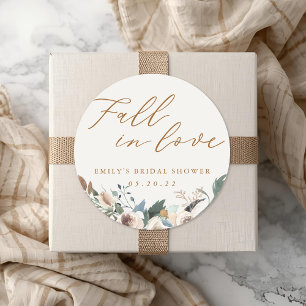 Sticker Rond Rustique Automne Floral Automne Chute en Amour Fêt
