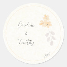 Rustique Botanique Jaune Aquarelle Fleurs Mariage