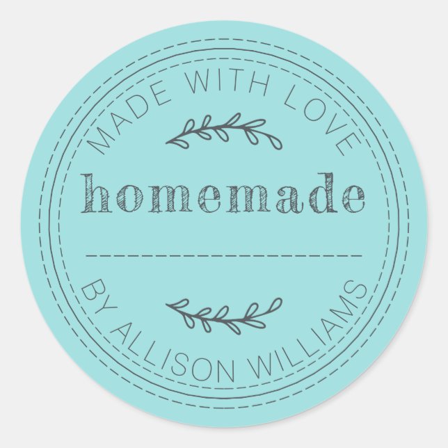 Sticker Rond Rustique fait maison de la confiture de produits c (Devant)