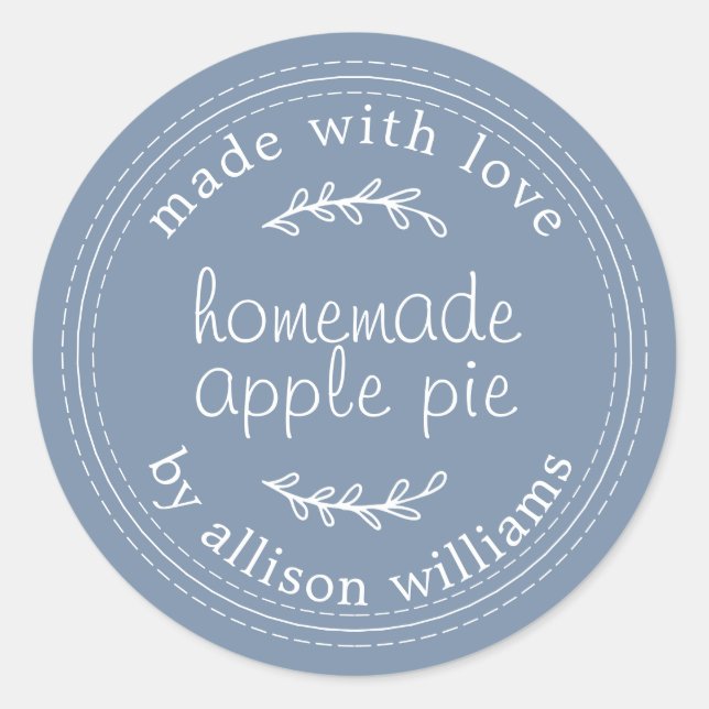 Sticker Rond Rustique fait maison Produits de boulangerie Pomme (Devant)