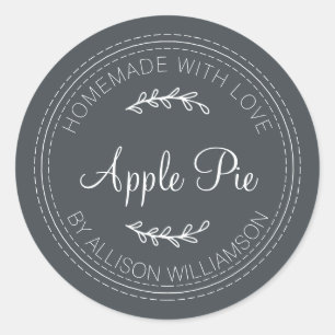 Sticker Rond Rustique fait maison Produits de boulangerie Pomme