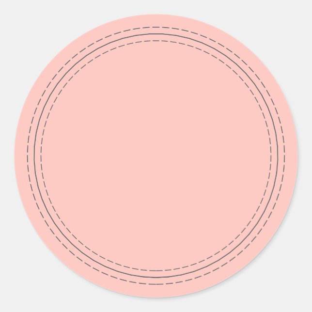 Sticker Rond Rustique fait maison simple Pastel rose Écrire sur (Devant)