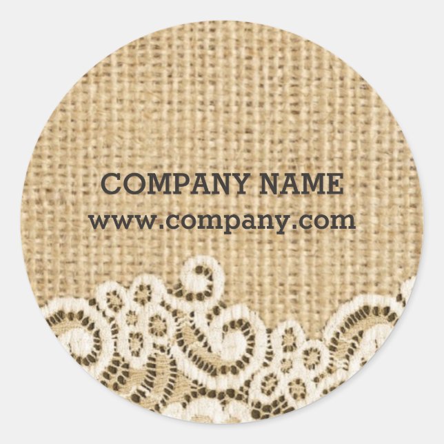 Sticker Rond rustique Fille western pays burlap lace (Devant)