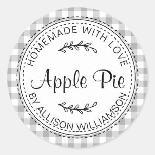Sticker Rond Rustique maison Apple Pie Grey Check