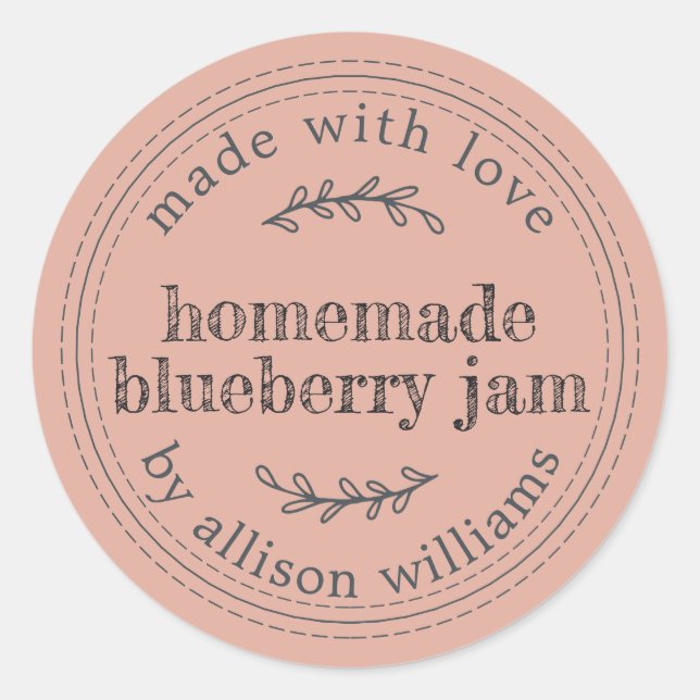Sticker Rond Rustique maison confiture de bleuets Canning Dusty (Devant)