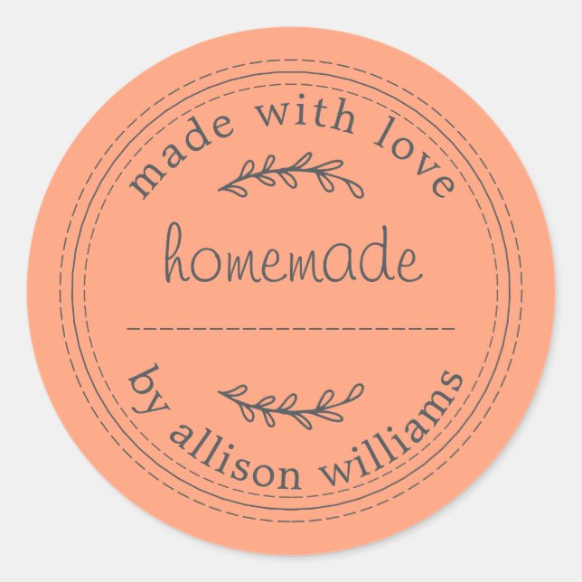 Sticker Rond Rustique Maison de Produits Pâtisés Confiture Can  (Devant)