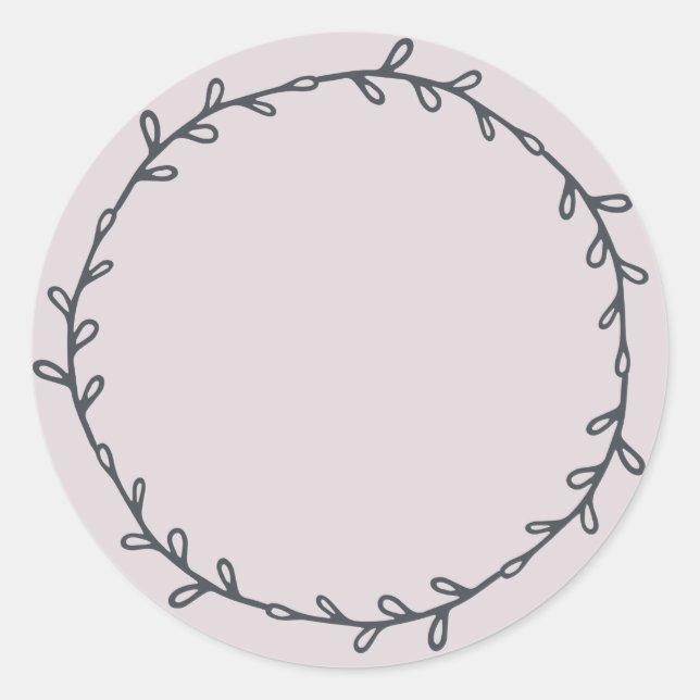 Sticker Rond Rustique Maison Pastel Purple Écrire Sur (Devant)