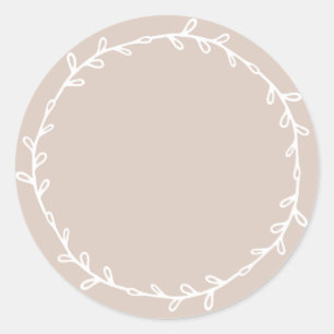 Sticker Rond Rustique Maison Pastel Purple Écrire Sur
