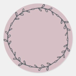 Sticker Rond Rustique Maison Pastel Purple Écrire Sur