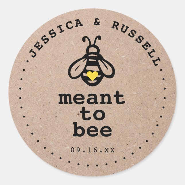 Sticker Rond Rustique Signifie Être Mariage (Devant)