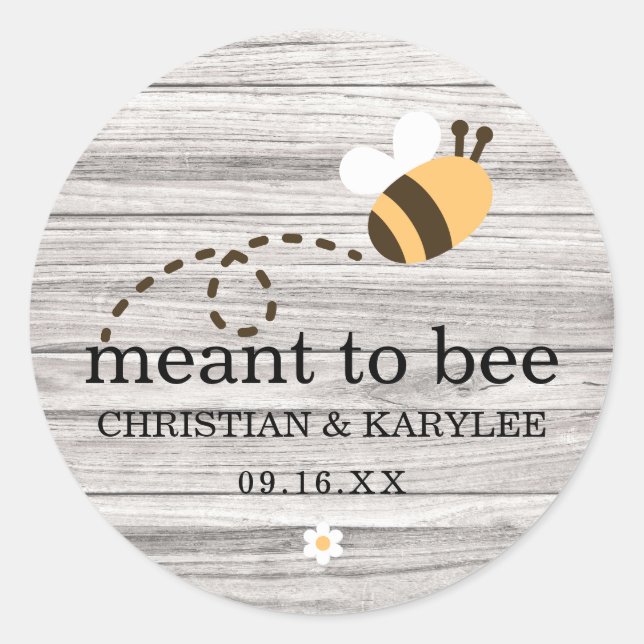 Sticker Rond Rustique Signifie Être Mariage (Devant)